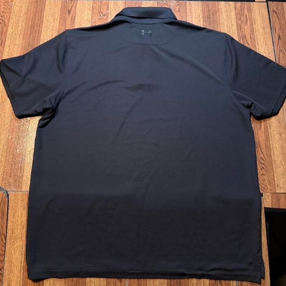 Under‎ Armour Black Heat Tech Retro Sportswear Button Golf Polo Shirt Large